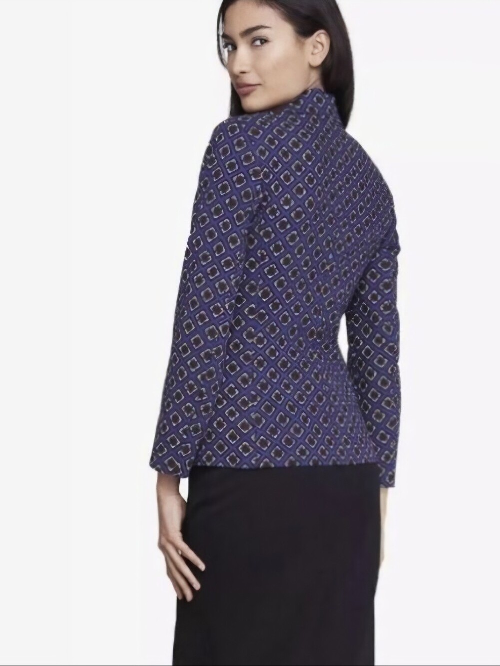 EXPRESS Geometric Pattern Single-Button Blazer - Picture 9 of 9